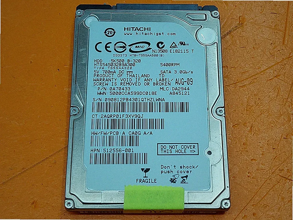 ⭐️⭐️⭐️⭐️⭐️ HDD Hard Drive SATA Laptop 2.5" Hitachi HTS545032B9A300 320GB