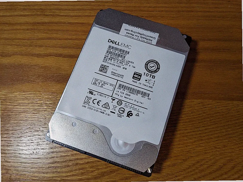 HGST 10TB He10 7.2K SAS 3.5" Hard Drive HDD Dell HUH721010AL4205 - 100% Health