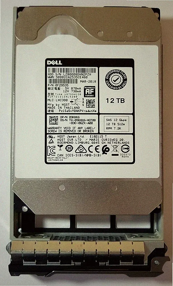 HGST 12TB HDD 7.2K RPM 3.5" 12Gb/s SAS Hard Disk Drive Model: HUH721212AL5200