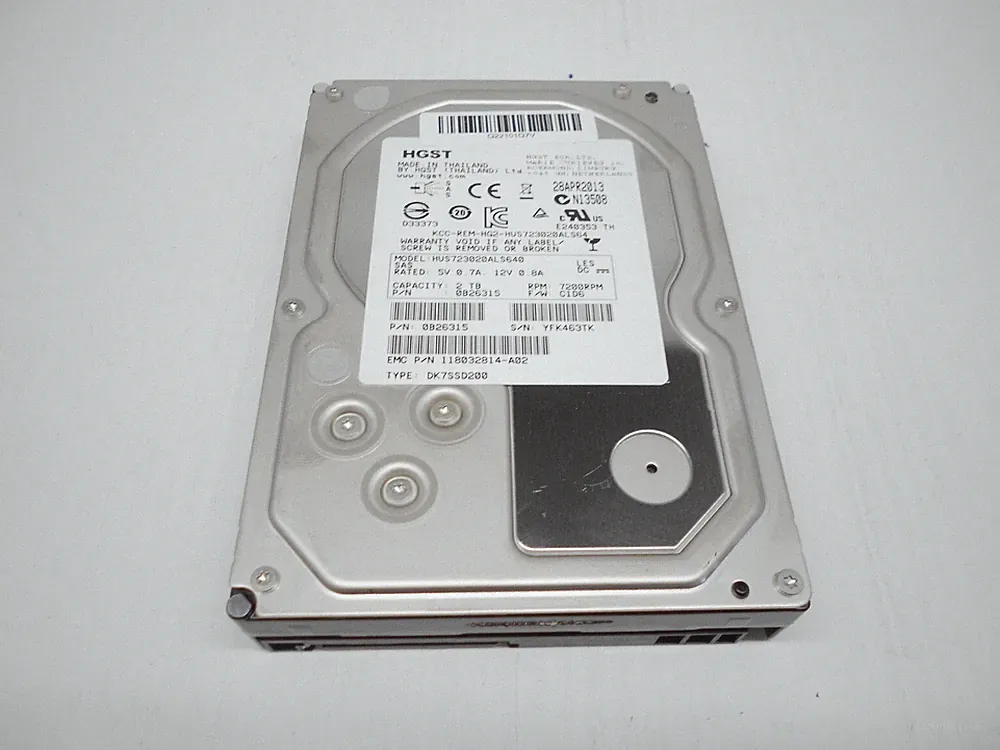 HGST 2TB 7.2K SAS 3.5" 6G Storage Server Hard Drive HUS723020ALS640 Dell HP