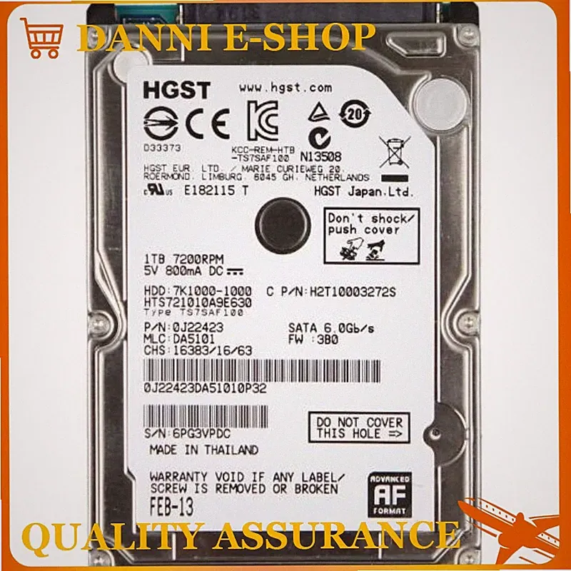 HGST HTS721010A9E630 1TB 7200PRM 32MB SATA 6Gb/s 2.5" HDD Hard Drive