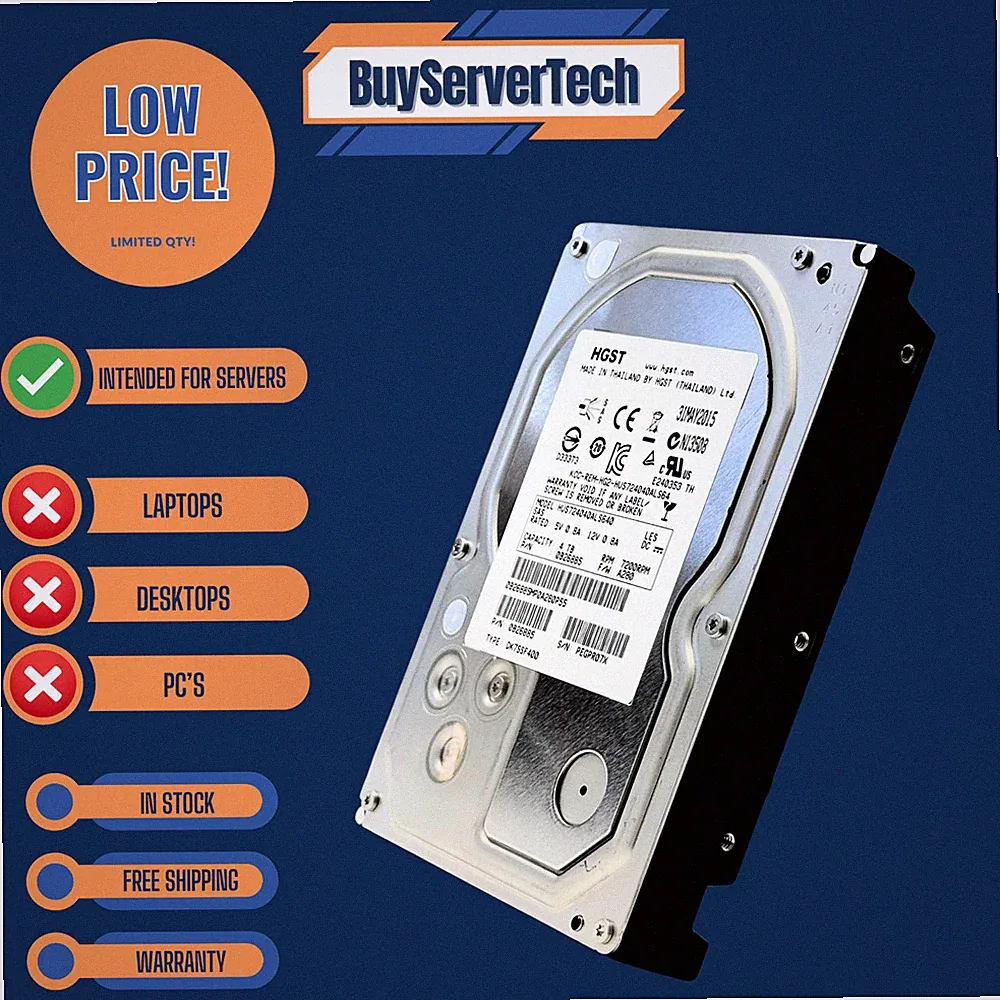 HGST HUS724040ALS640 4TB 7.2K 6Gb/s SAS 3.5" HDD | 0B26885 | Ultrastar 1 Yr Warr