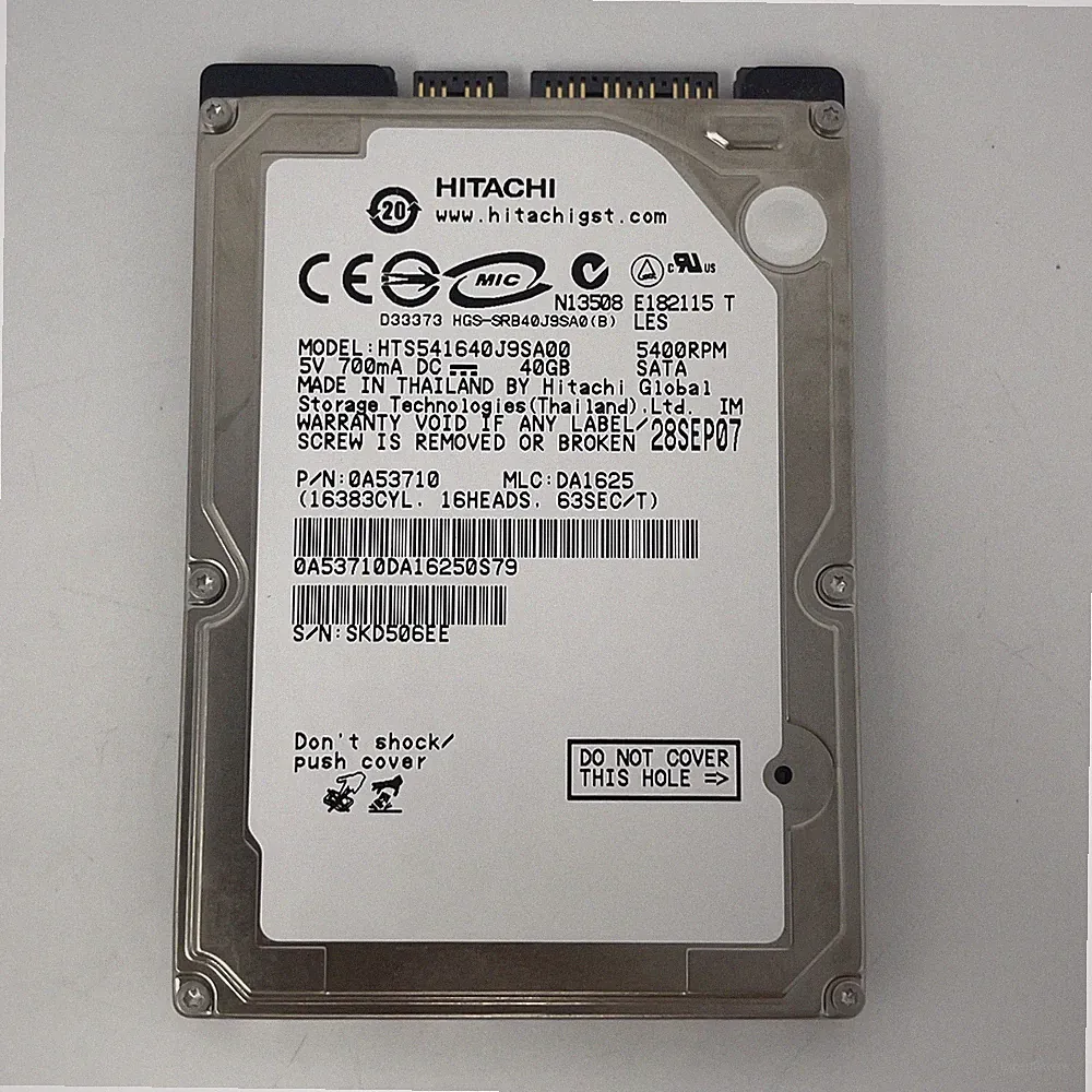 Hitachi 2.5” 40GB Hard Drive HDD For PlayStation 3 PS3 HTS541640J9SA00 5400RPM