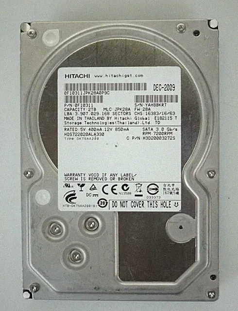 Hitachi 2TB,Internal,7200 RPM (HDS722020ALA330) Desktop Hard Disk Drive