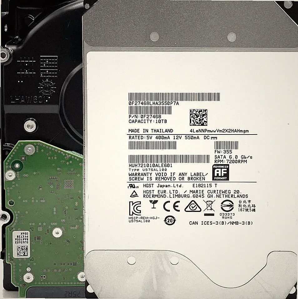 Hitachi Hard Drive 10TB 7200RPM 128MB SATA 6.0Gb/s 3.5in HUH721010ALE601