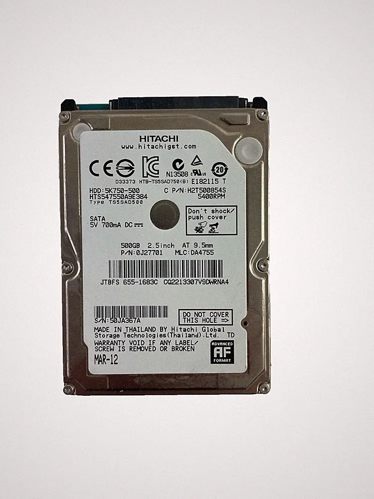 Hitachi Model HTS547550A9E384 SATA 5400RPM Internal Hard Drive 500GB Cache 8 MB
