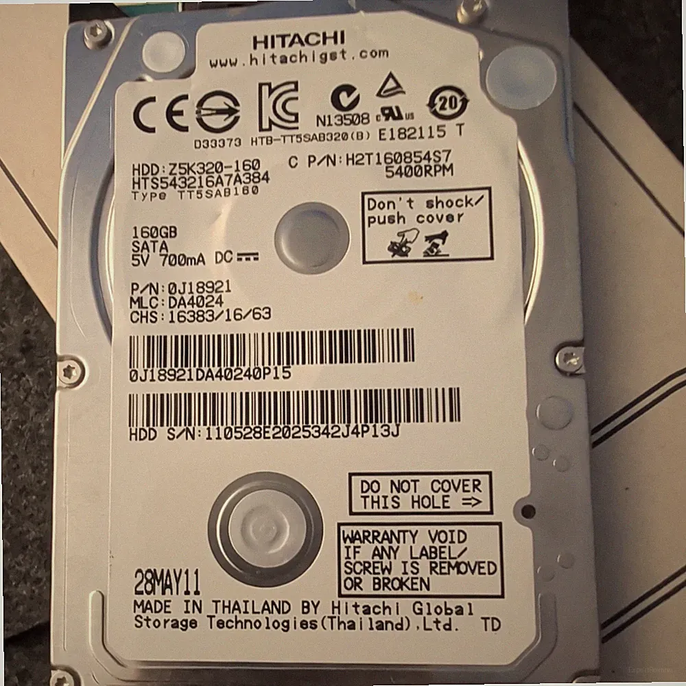 Hitachi Travelstar Z5K320 160GB 2.5" PS2,PS3, PS4 compatible