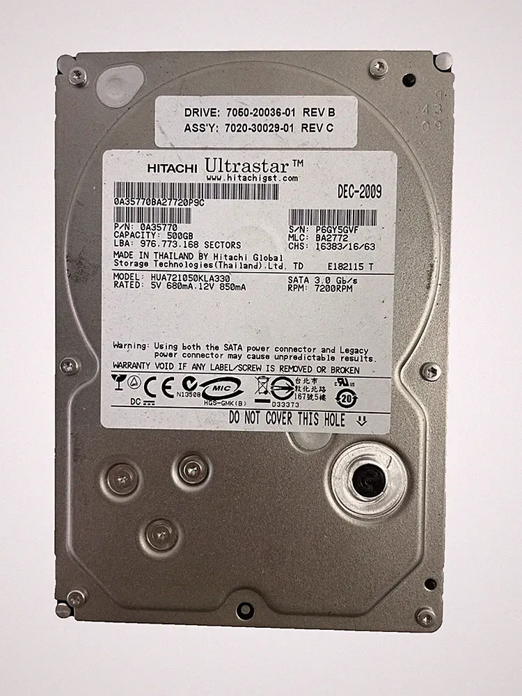 Hitachi Ultrastar Model HUA721050KLA330 SATA 7200 RPM Hard Drive Cache 32 MB
