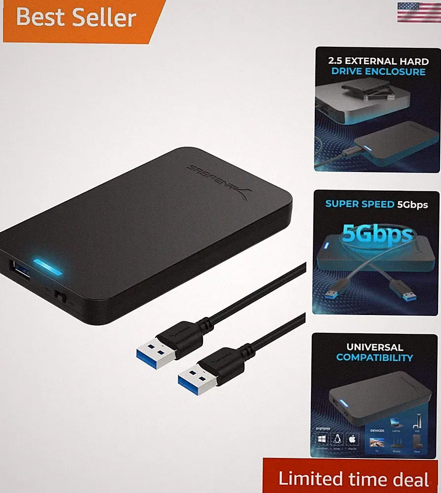Hot-Swappable 2.5 Inch USB 3.0 Hard Drive Enclosure - Easily Connect SSDs & HDDs