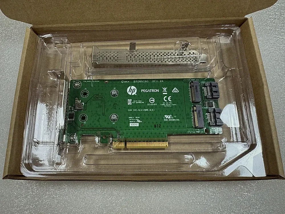 HPE SATA M.2 Dual Drive PCIe Riser Card 759238-001 759505-001 dual brackets