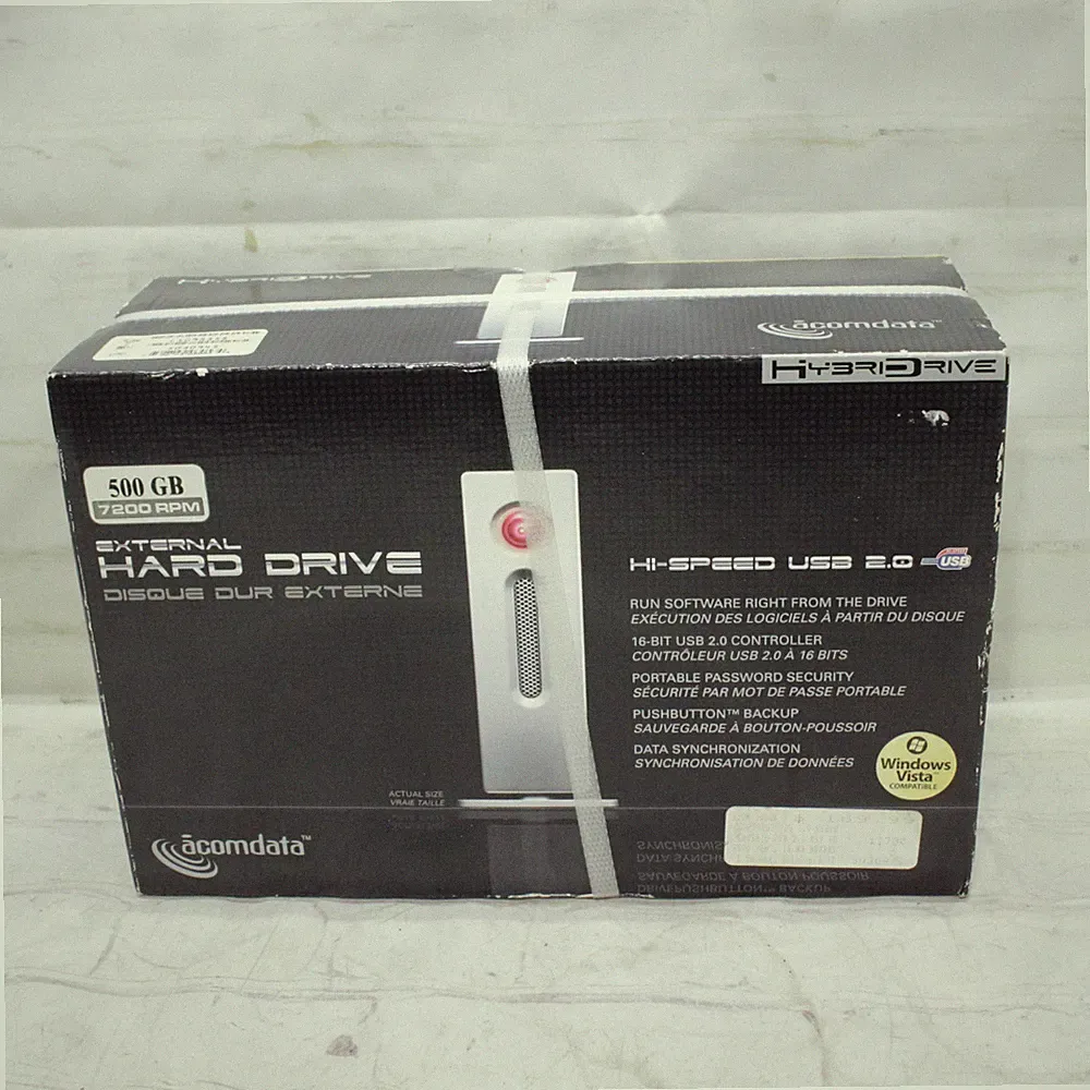 HybridDrive External Hard Drive 500 GB 7200 RPM USB 2.0 16-Bit Windows Vista NEW