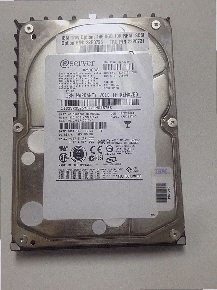 IBM 32P0731 146GB 10K 3.5" SCSI HDD – Enterprise Server Hard Drive Ultra320