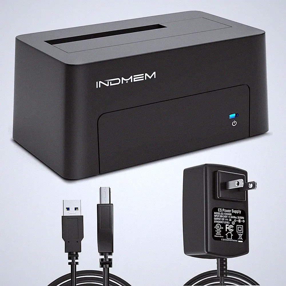 INDMEM K308 SAS SATA to USB 3.0 Docking Station 2.5/3.5 HDD SSD Open Box