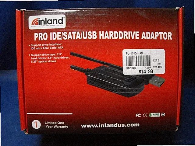 Inland Pro IDE/Sata USB Hard Drive Adapter