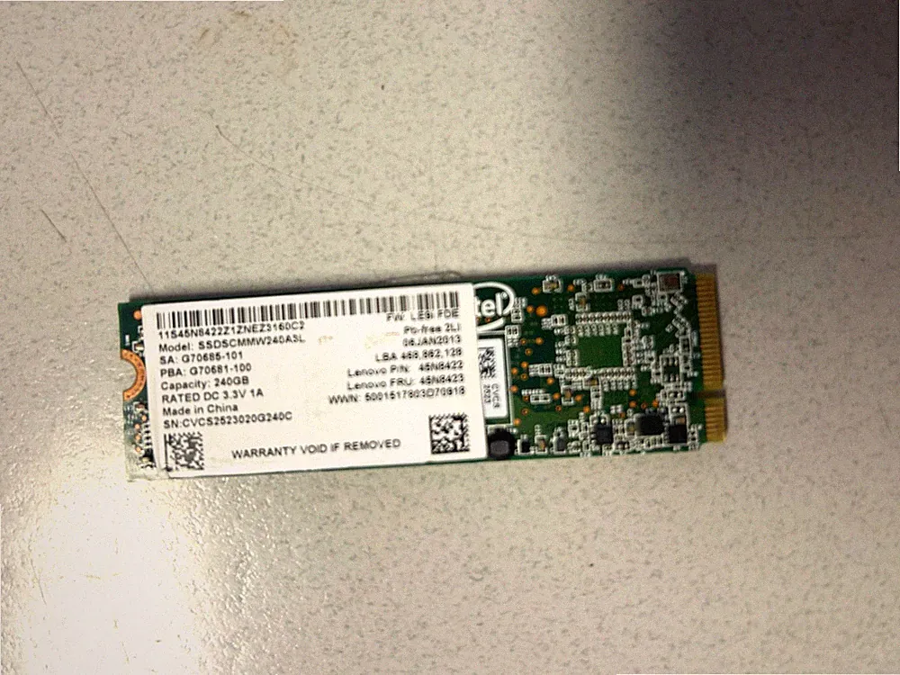 Intel 240GB M.2 PCLe SSD Hard Drive