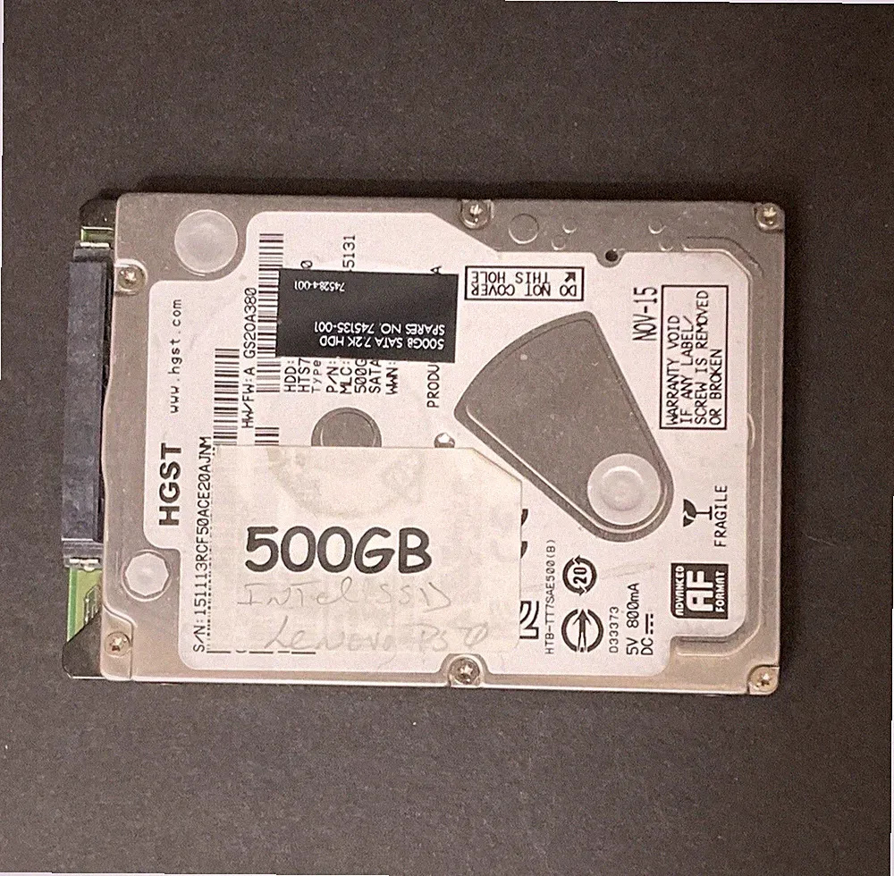 Intel HDD - Internal Laptop Drive - 500GB - Black/Silver