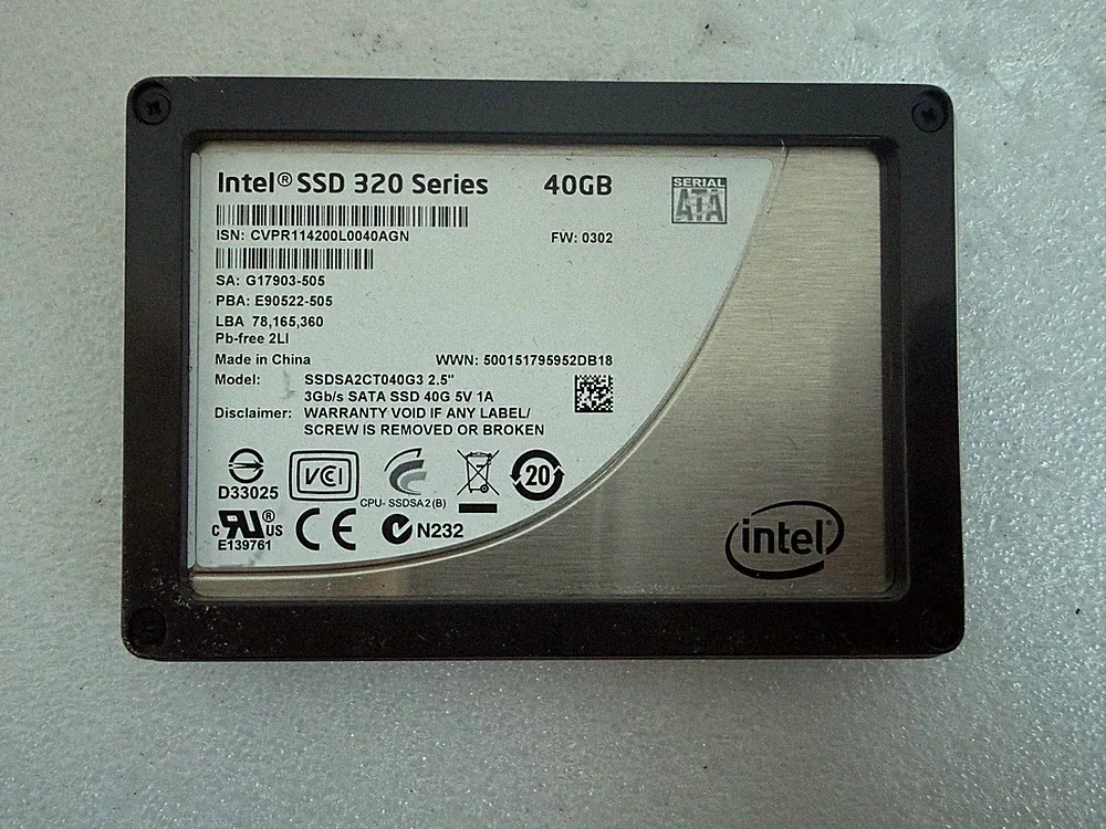 Intel SSD 320 Series 40GB 2.5" SATA 3Gb/s SSDSA2CT040G3 Internal Drive
