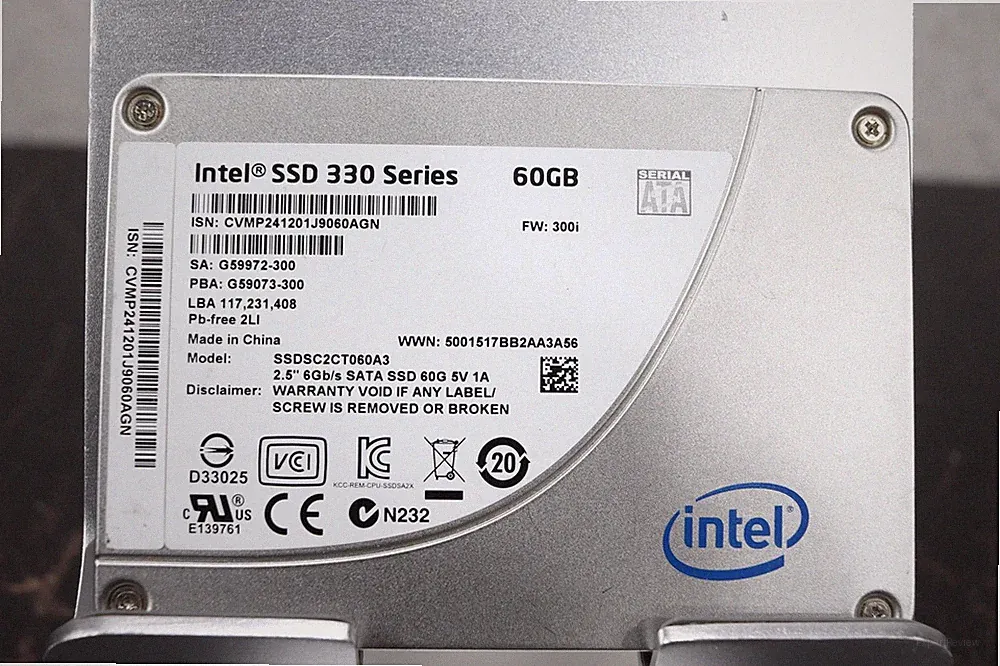 Intel SSDSC2CT060A3 330 Series 60Gb SSD SATA 6.0 2.5" Solid State Hard Drive