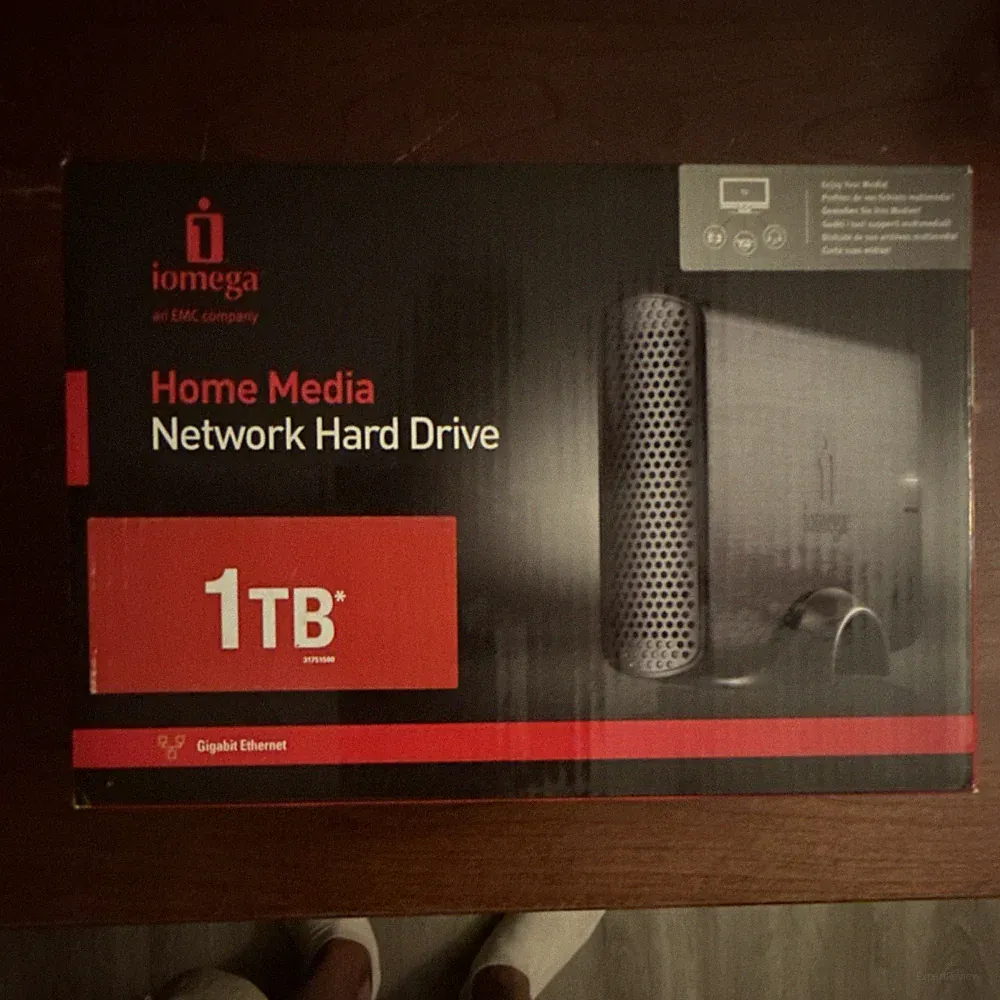 iomega Home Media Network Hard Drive 1TB Gigabit Ethernet Black Network Storage