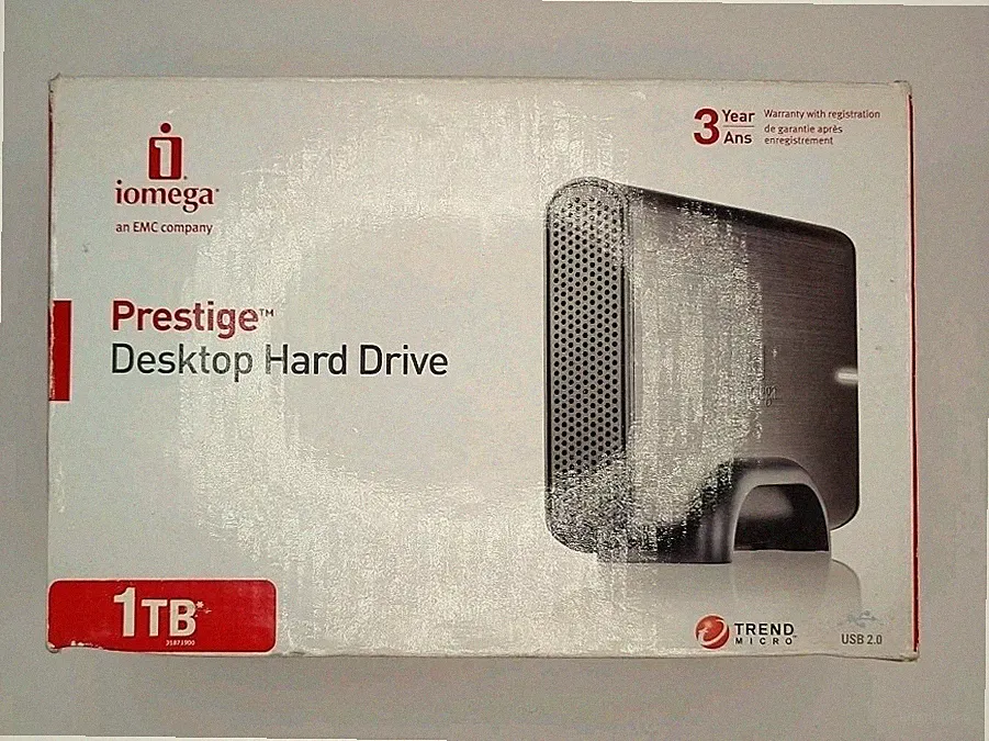 iOmega Prestige Desktop Hard Drive - Hi-Speed USB 2.0 - 1TB - SKU 34919