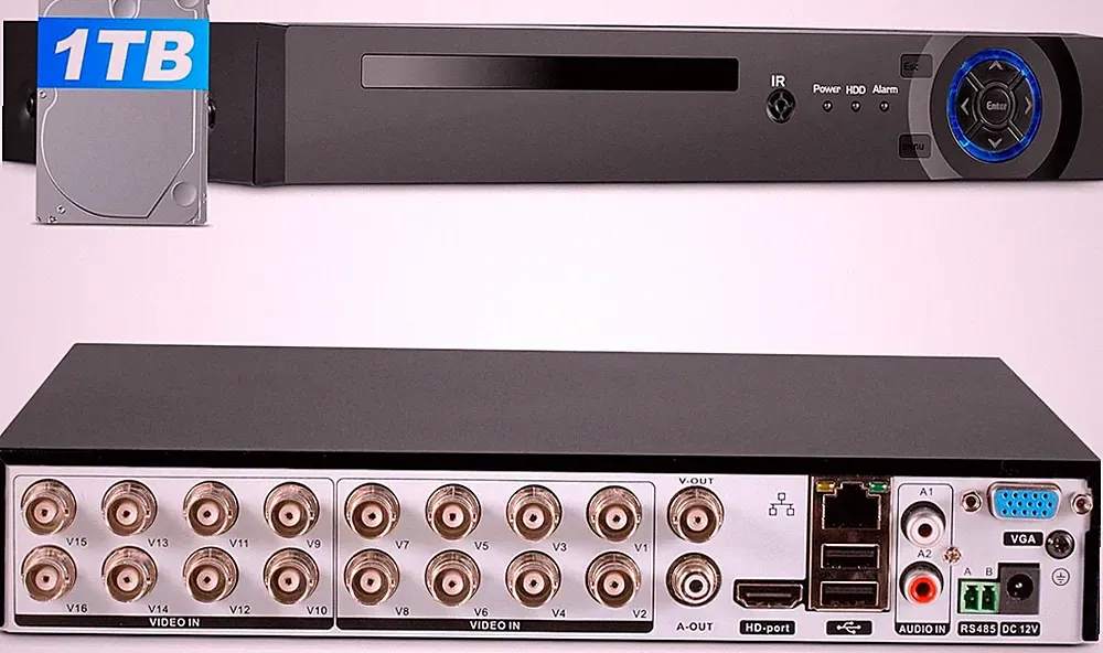 KERUI H.265+ 16CH DVR for Security Camera System 1080P Recorder with 1TB HDD