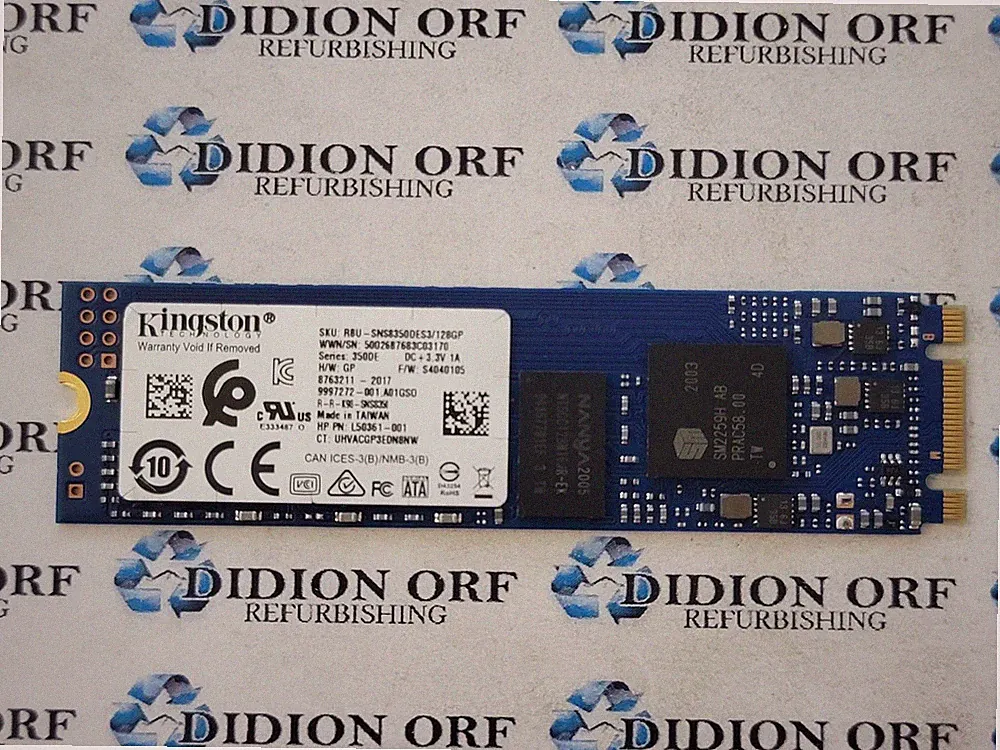 KINGSTON 128GB M.2 SATA 2280 SSD RBU-SNS8350DES3128GP, Grade A+, SKU 19084