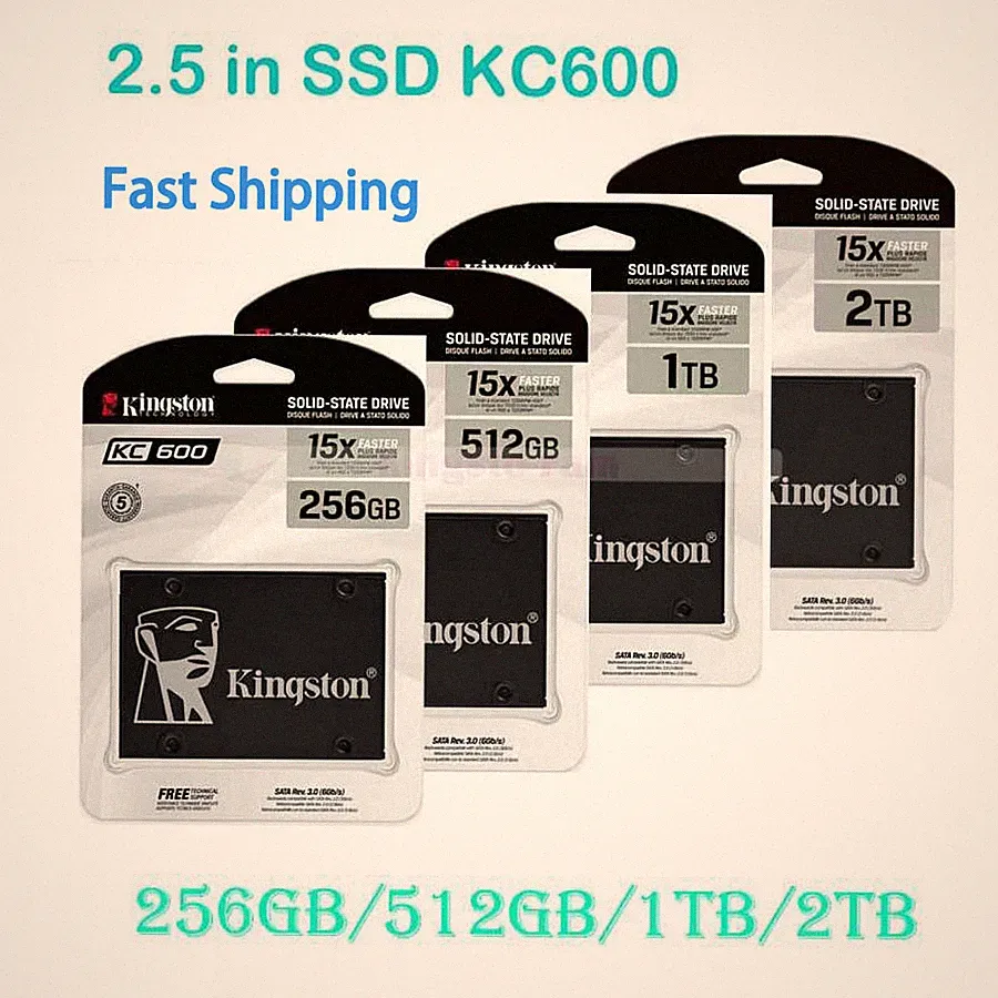 Kingston 2.5 inch SSD KC600 256 GB 512GB 1TB 2TB Solid State Drive SKC600MS lot