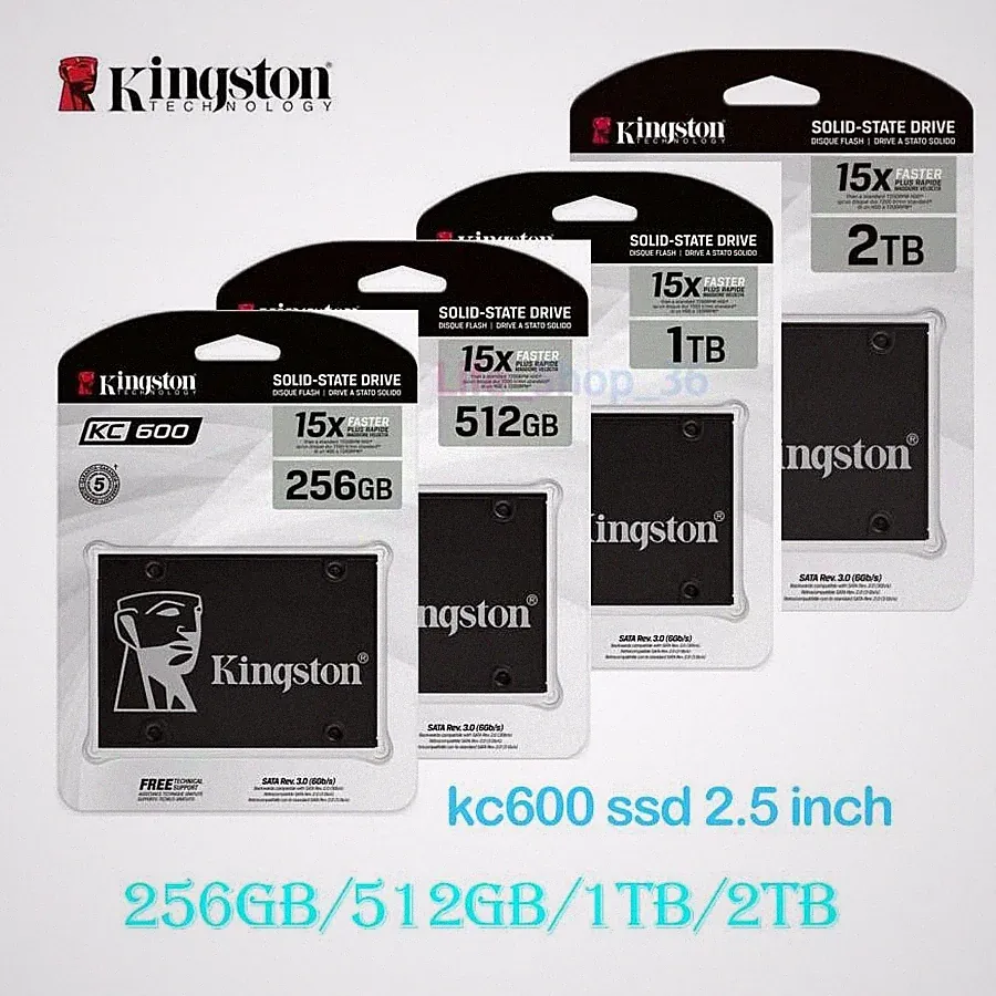 Kingston 2.5" SSD KC600 256GB 512GB 1TB 2T Solid State Drive SKC600MS SATA 3 lot