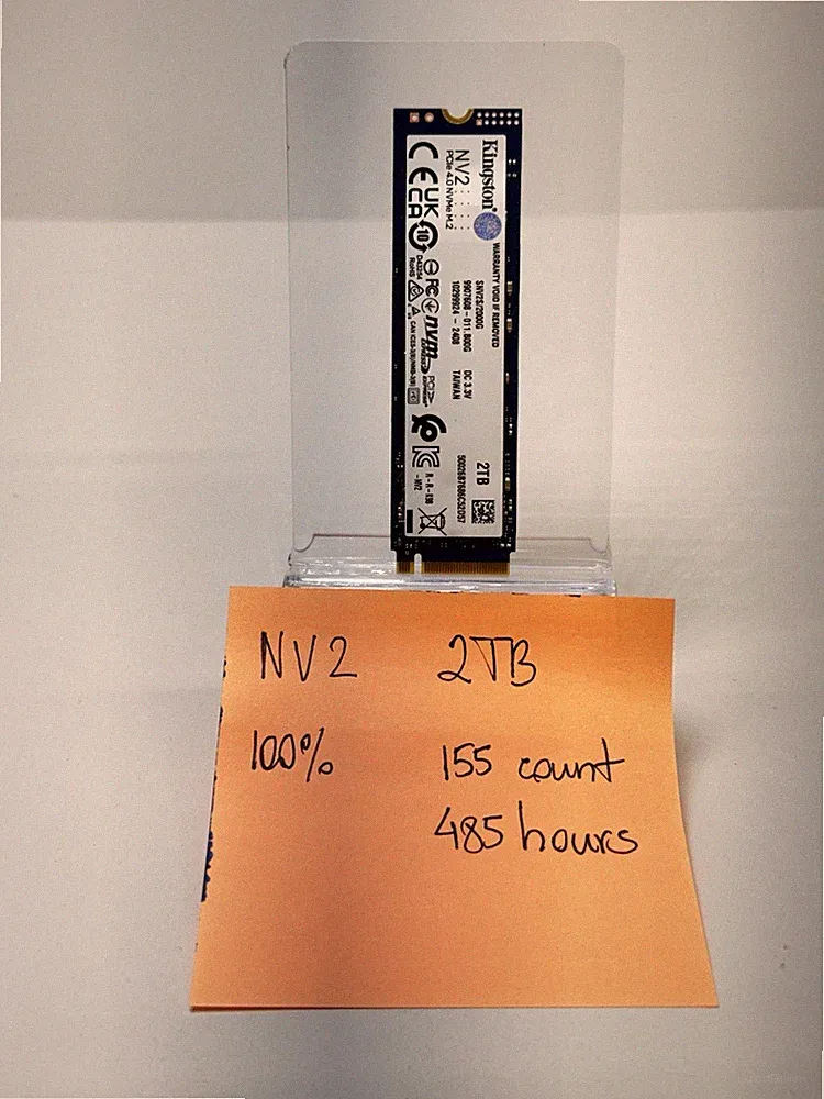 Kingston NV2 2TB 2280 M.2 NVMe SSD PCIe 4.0 - TESTED 100% HEALTH | 485hours