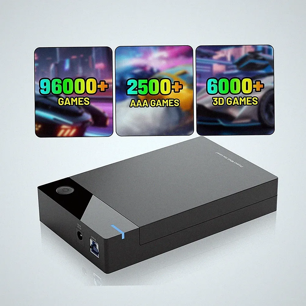 Kinhank 12tb Retro Gaming Hard Drive with 96000+ Games,Retro Game Console wit...