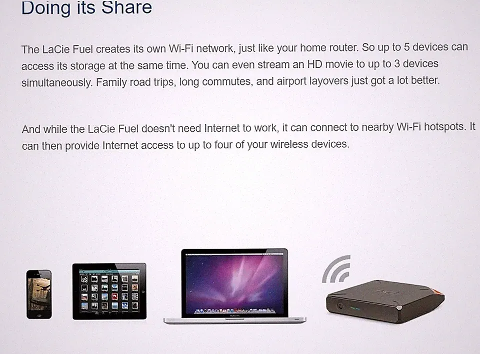 LaCie Fuel 2TB Portable Mobile Storage with Own Wi-Fi Hotspot (Limited Edition)
