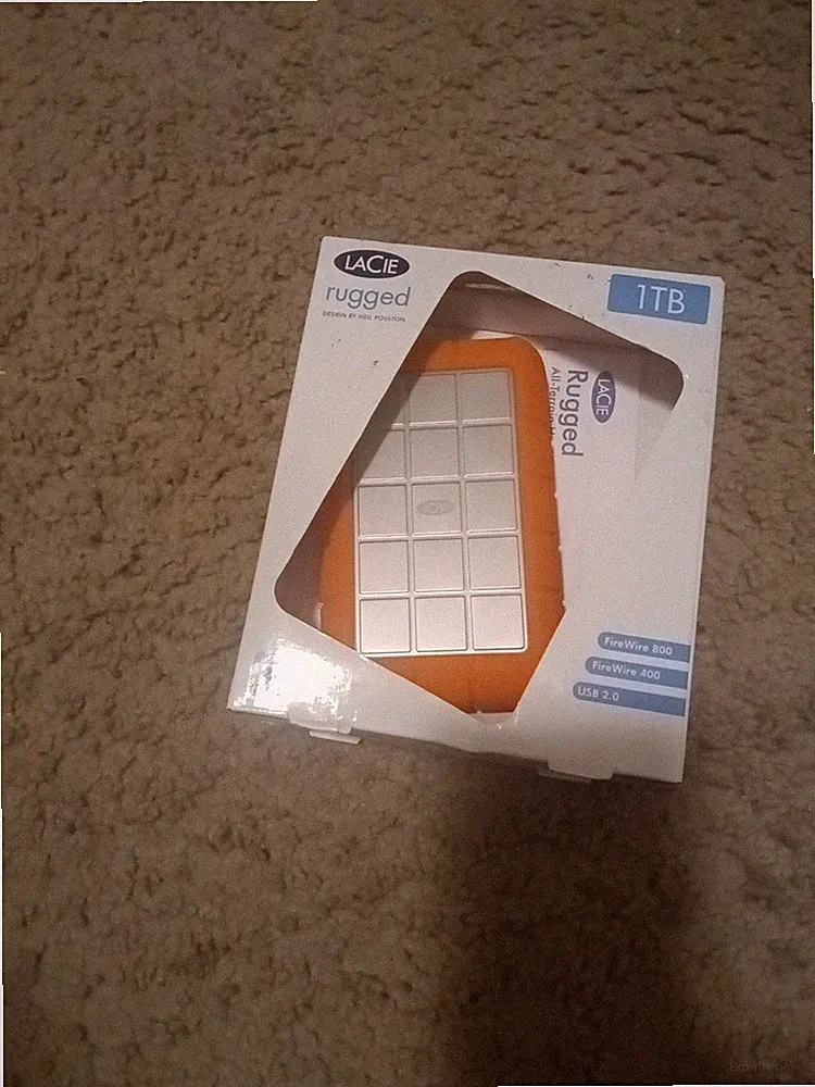 LaCie Rugged 1TB External Hard Drive Portable HDD USB-C USB 3.0 Drop Shock