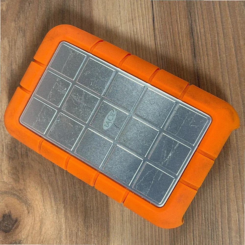 LaCie Rugged Triple External Hard Drive Silver Orange Portable USB 3.0/2.0 1TB