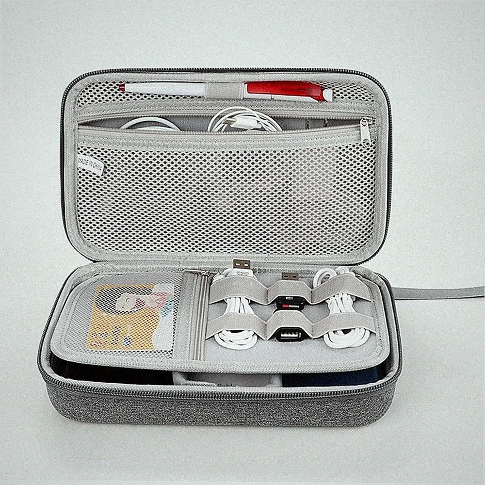 Large Capacity Travel Electronics Organizer Case for Tablet Hard Drive Cables