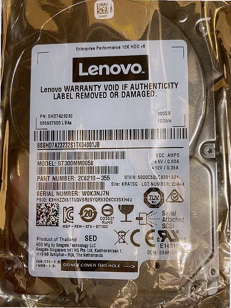 Lenovo 300GB 10K SAS 12Gb/s 2.5" Hard Drive ST300MM0058 SHD7A23232