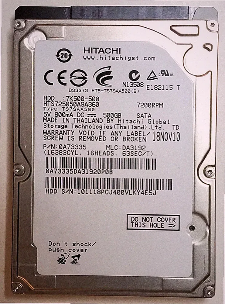 Lenovo B590-20208 500GB Hard Drive 16200195 HGST HTS725050A9A360 7200RPM Intel
