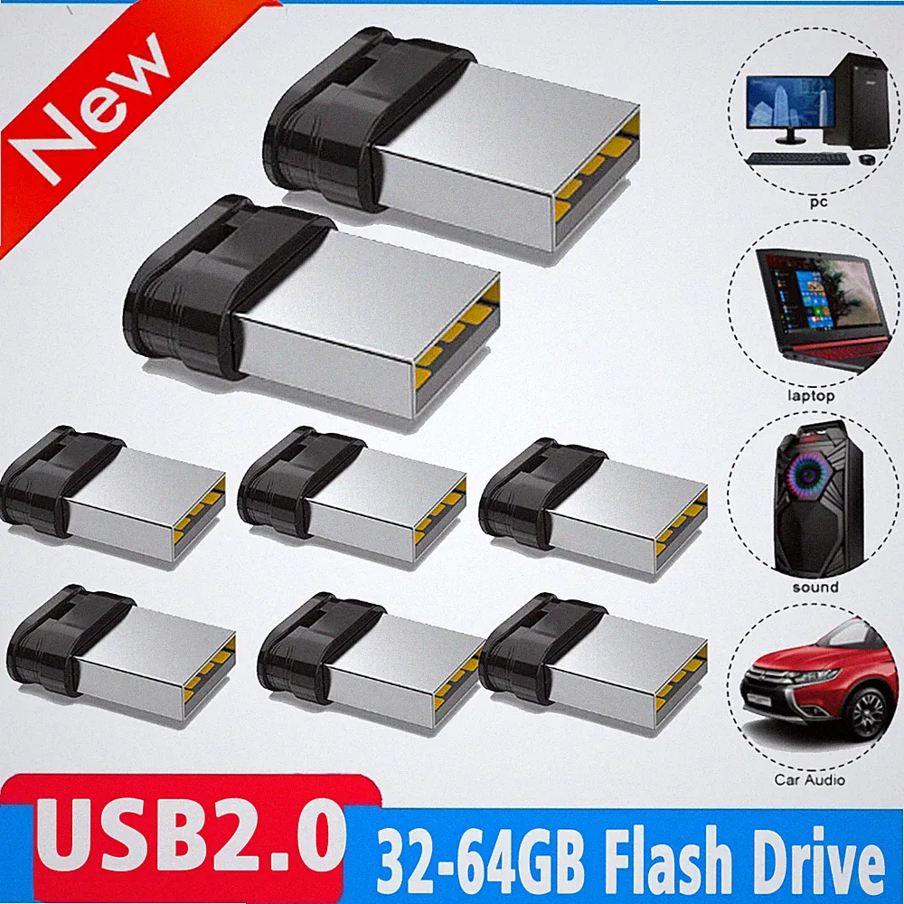 LOT 32GB 64GB Mini USB 2.0 Flash Drive Thumb U Disk Memory Stick Easy to Cary