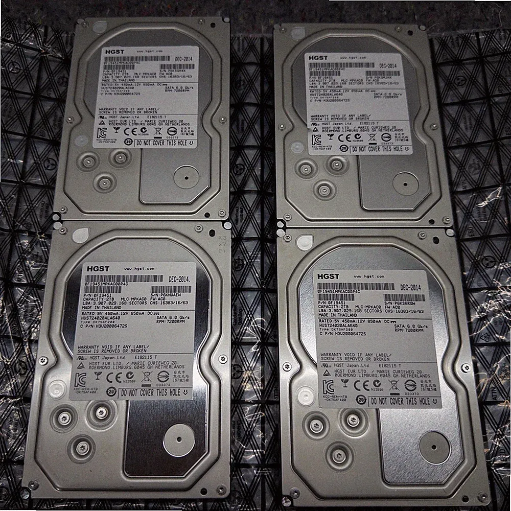 LOT 4 HGST HUS724020ALA640 Ultrastar 2TB 7200 RPM SATA 64MB Cache Hard Drive HDD