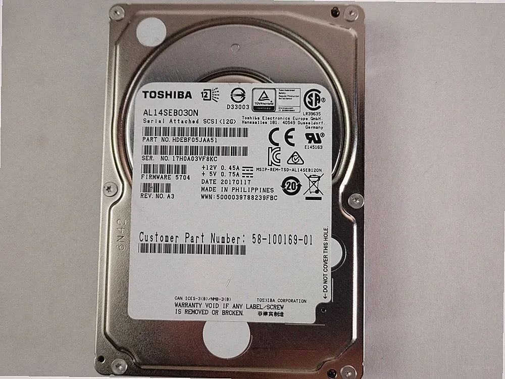 Lot of 2 Toshiba Cisco AL14SEB030N 300 GB SAS 3 2.5 in Enterprise Hard Drive