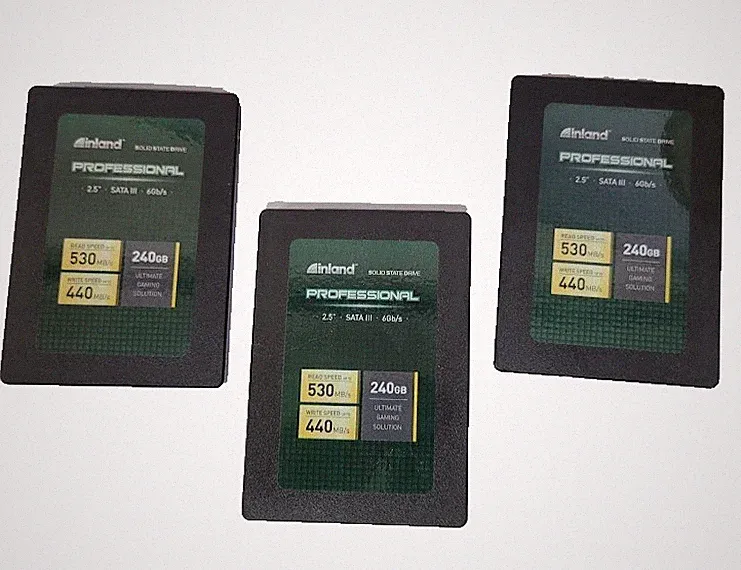 Lot of 3 Inland Professional 240GB SSD SATA III 2.5" Internal Solid State Drive