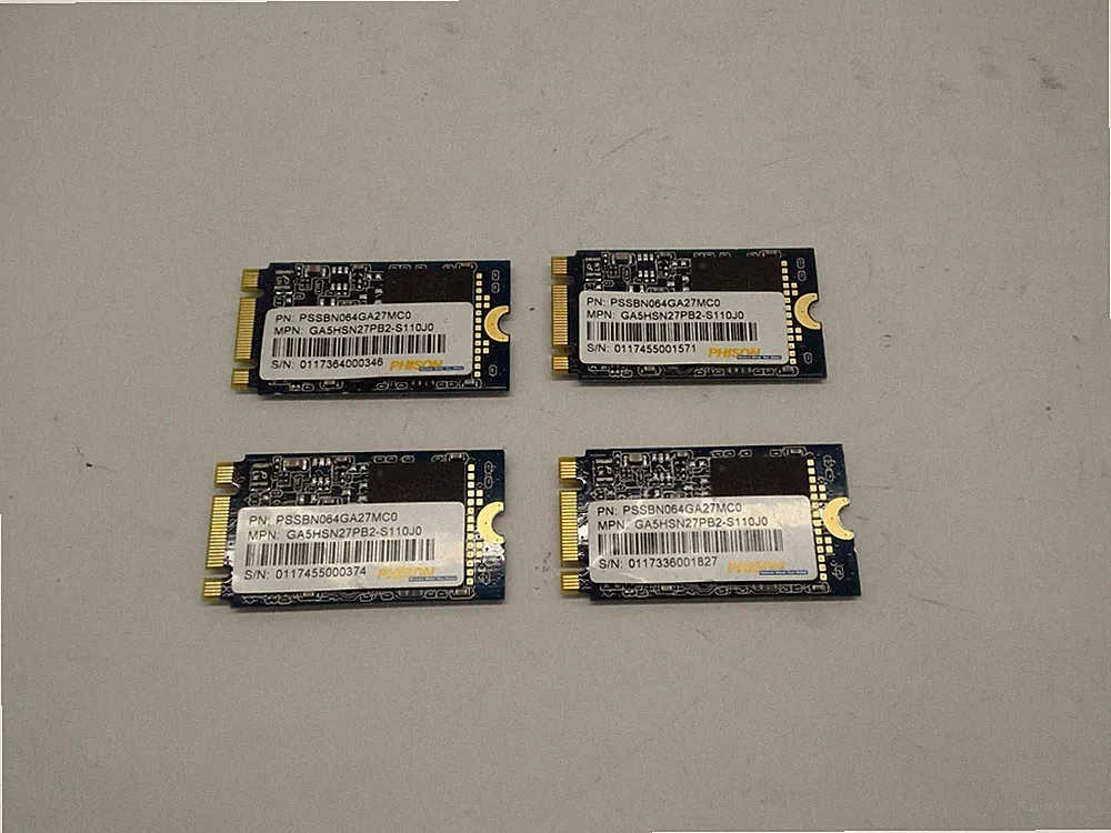 Lot of 4 HP Phison 64GB M.2 2242 NGFF MCIe SSD Drive 923129-001 PSSBN064GA27MC0