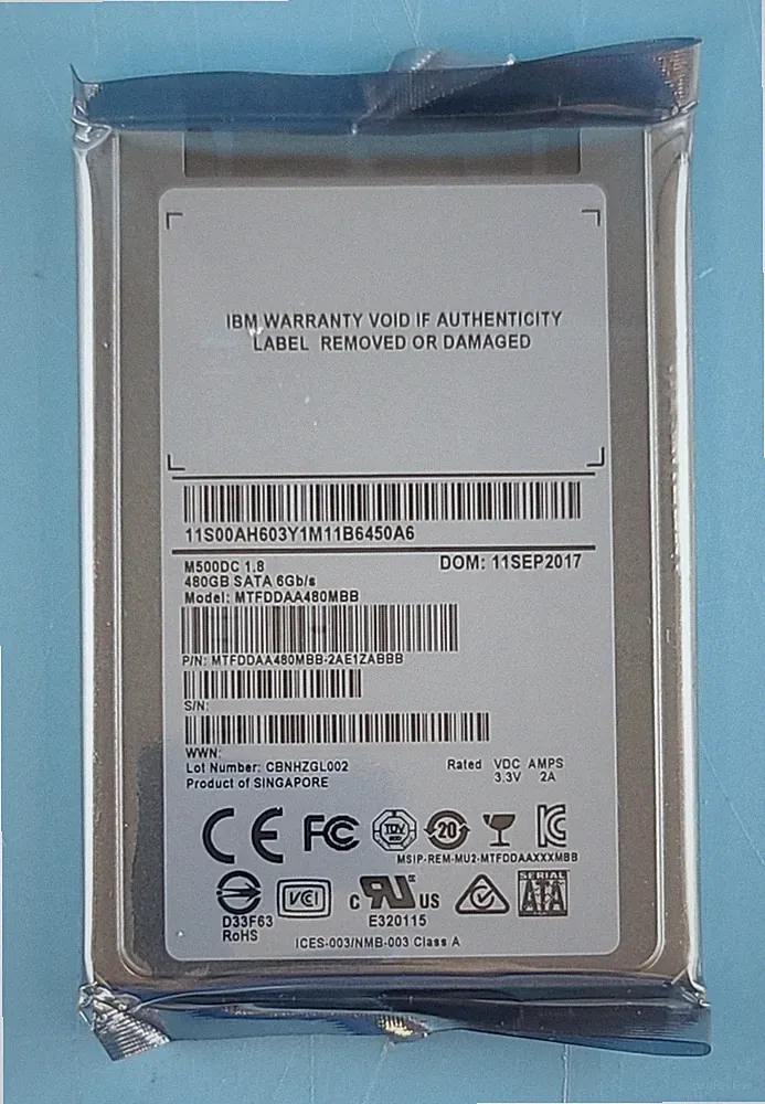 LOT OF 4 Micron M500DC 1.8 MTFDDAA480MBB 480GB 1.8 SSD Micro-SATA μSATA 6.0 Gbps