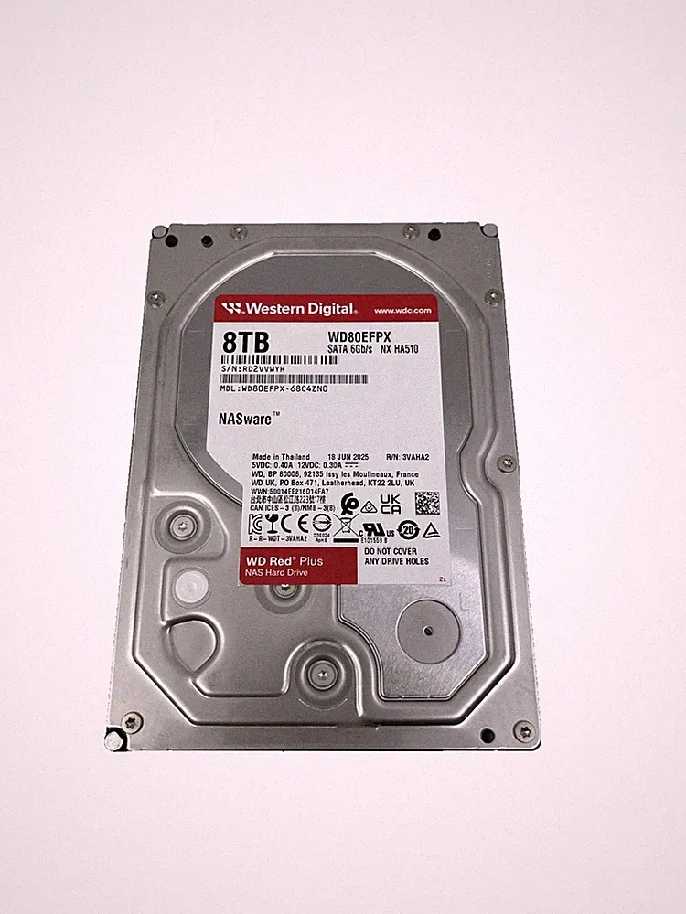 Lot of 4 WD Western Digital Red Plus 8TB NAS Hard Drive WD80EFPX June 2025