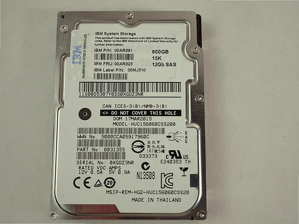 Lot of 5 Hitachi IBM HUC156060CSS200 600 GB SAS 3 2.5 in Enterprise Drive