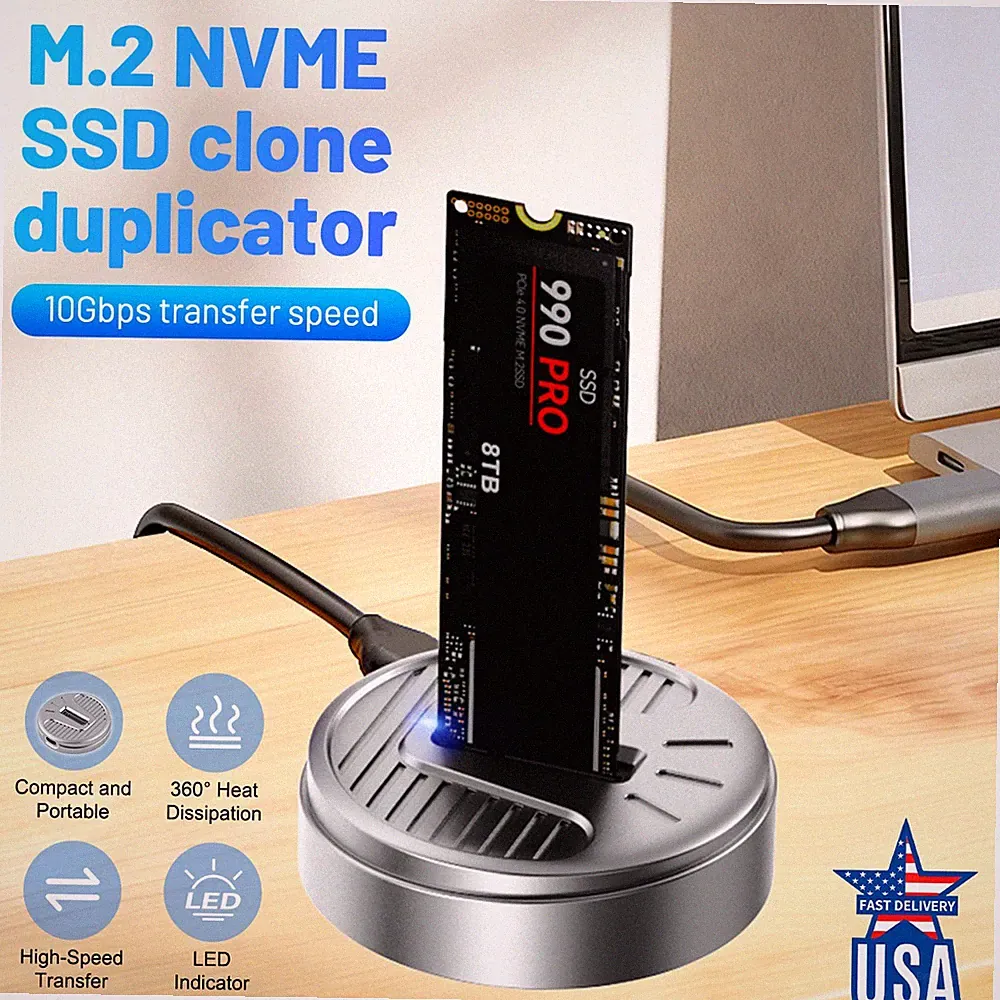 M.2 NVME SSD Case Hard Drive Reader M.2 To USB C 3.1 SSD Docking Station 10Gbps