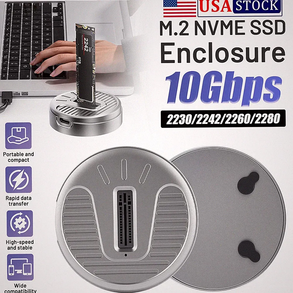M.2 NVME SSD Case Hard Drive Reader M.2 To USB C 3.1 SSD Docking Station ※10Gbps