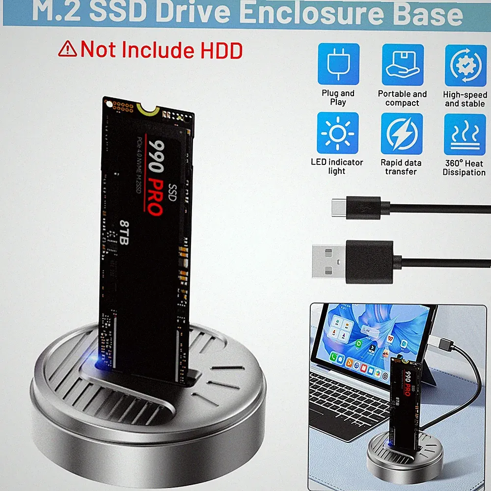 M.2 NVMe SSD Docking Station PCIe SSD Dock To USB C Adapter USB 3.1 10Gbps