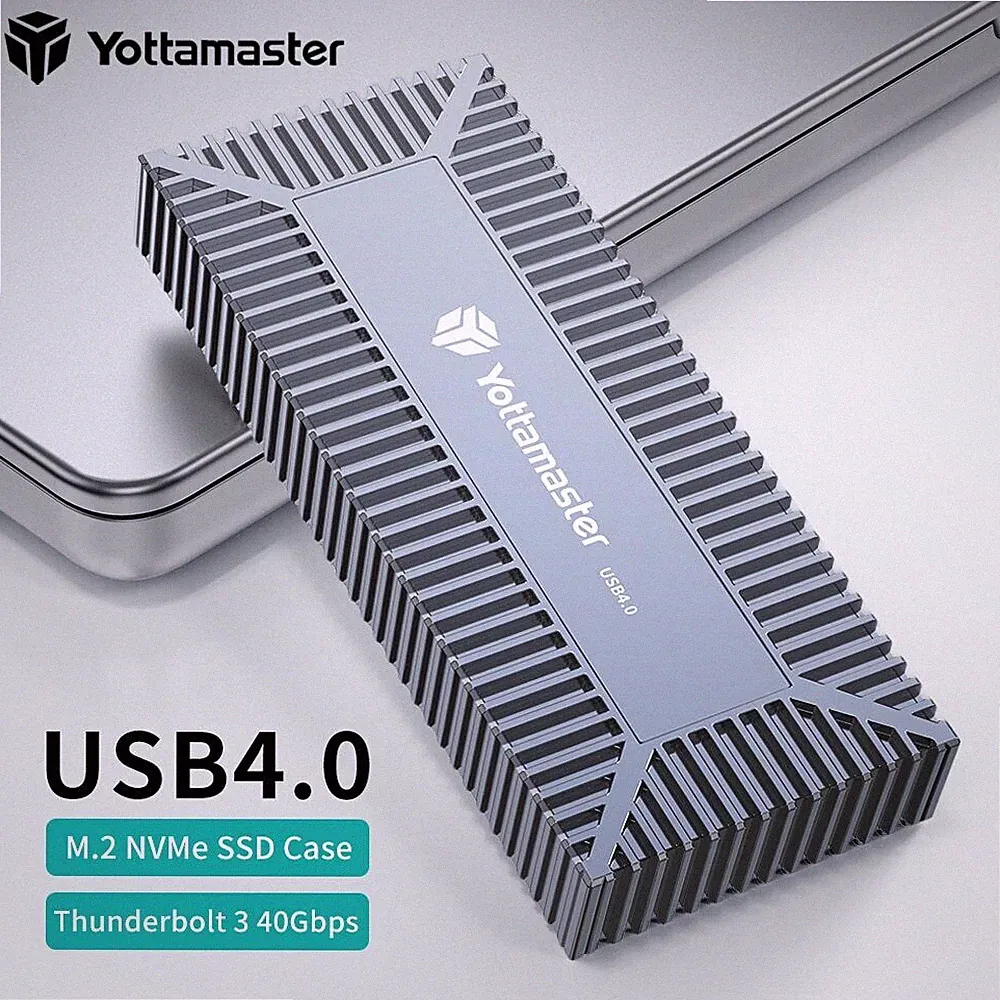 M.2 NVMe SSD Enclosure USB 4 Hard Drive Enclosure for Thunderbolt 3 4 40 Gbit/s
