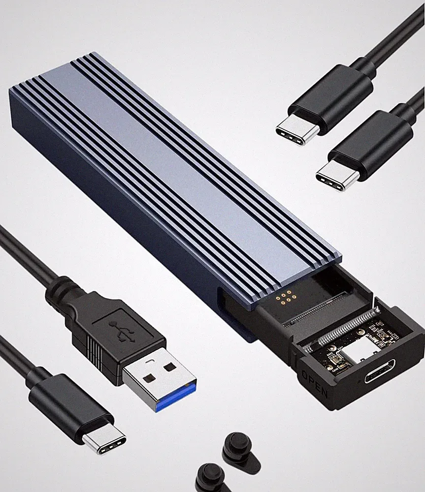 M.2 NVMe SSD Enclosure USB-C 3.2 Gen 2 10Gbps Adapter with UASP Trim Support for