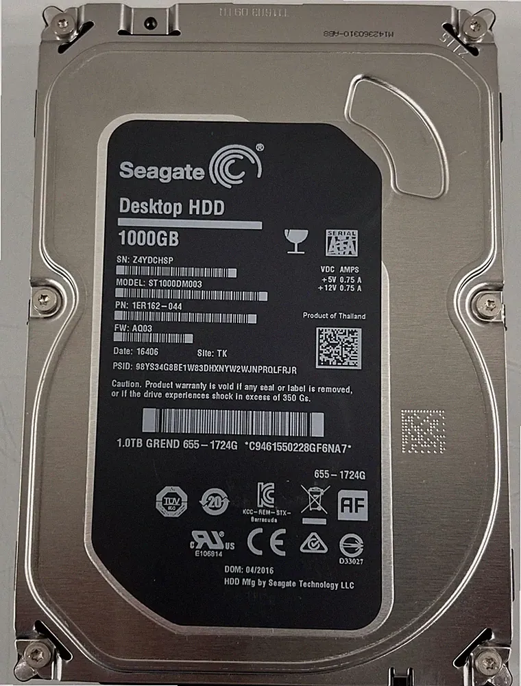 Mac seagate Desktop 1TB 3.5" Internal Hard Drive SATA 6Gb/s 7200RPM ST1000DM003